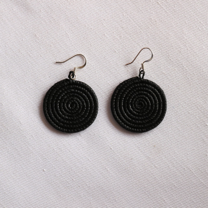 Woven Disc Earrings - Small