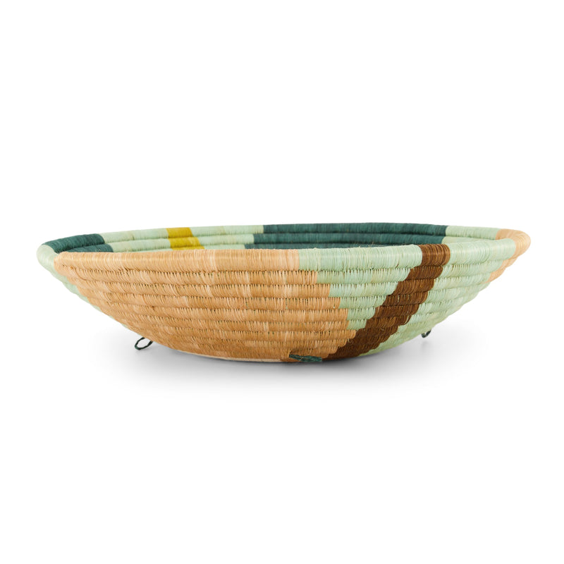 14" Extra Large Abstract Seafoam Round Basket by Kazi Goods