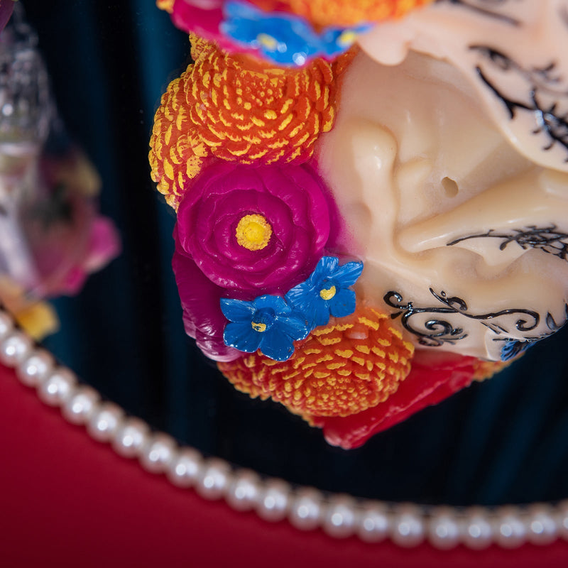 Floral Skull Scented Candle