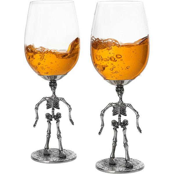 Stemmed Skeleton Wine Glass Set of 2