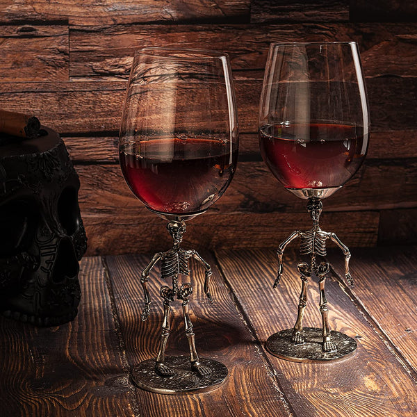 Stemmed Skeleton Wine Glass Set of 2