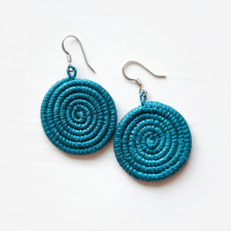 Woven Disc Earrings - Small