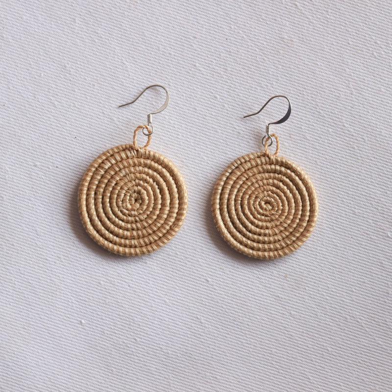 Woven Disc Earrings - Small