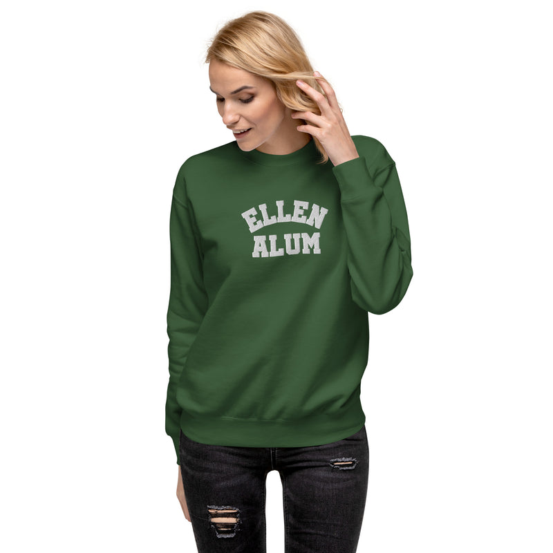 Ellen Alum Embroidered Sweatshirt - Forest Green