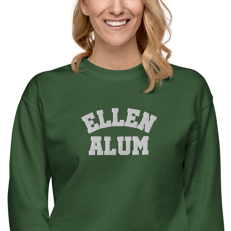 Ellen Alum Embroidered Sweatshirt - Forest Green