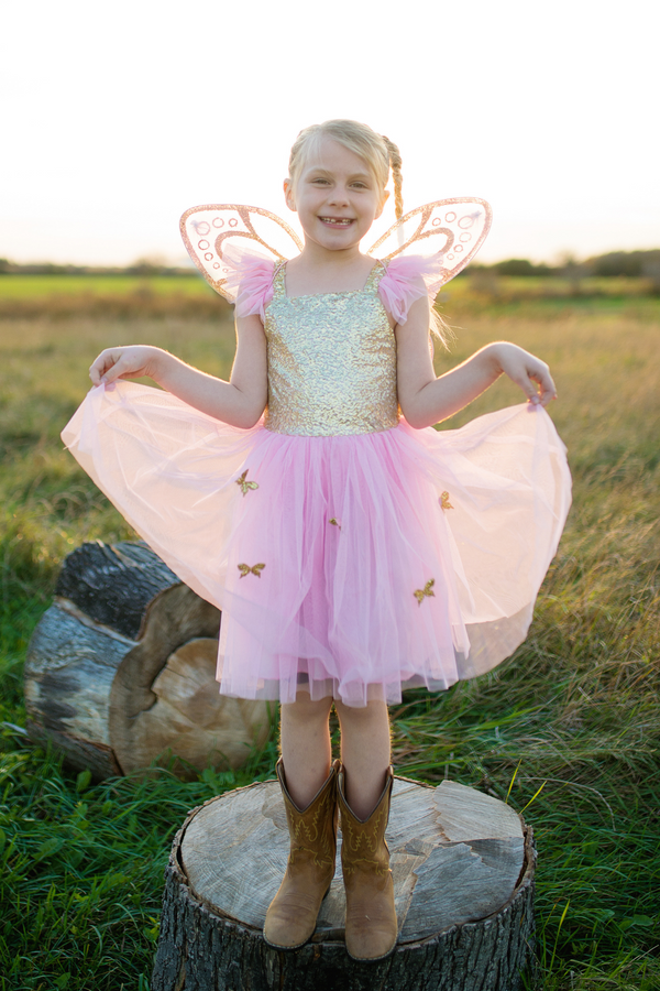 Gold Butterfly Dress with Fairy Wings by Great Pretenders