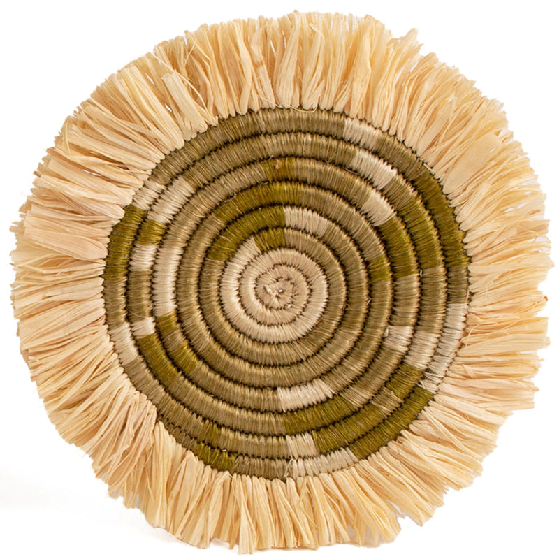 Restorative Greens Fringed Coasters - Mossy, Set of 4 by Kazi Goods