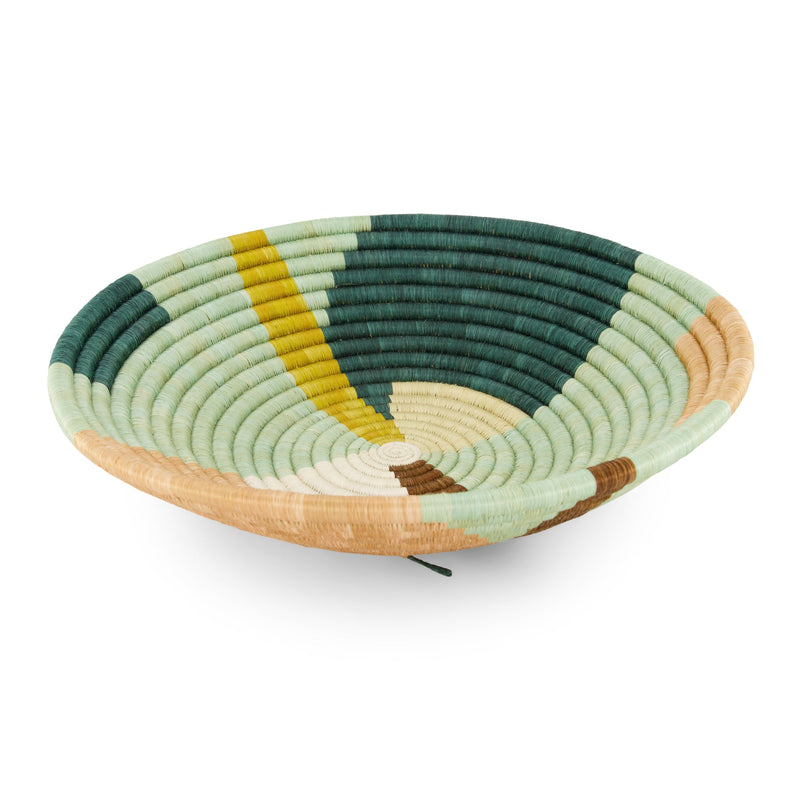 14" Extra Large Abstract Seafoam Round Basket by Kazi Goods