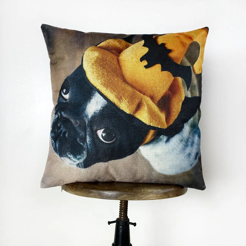 French Bull Dog | Throw Pillows | Bull Dog Pillow | Bulldog Pillow Case | Halloween Pillow | Bulldog | Decorative Pillow Covers | Gift by UniikPillows