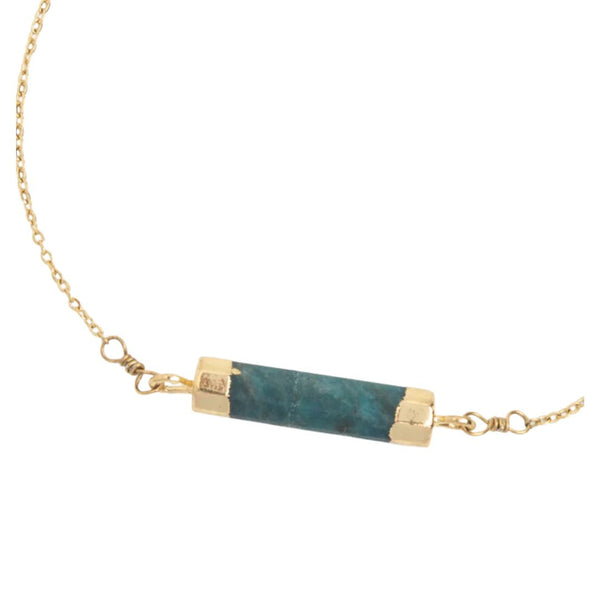 Gold Capped Apatite Prism Necklace by Made for Freedom
