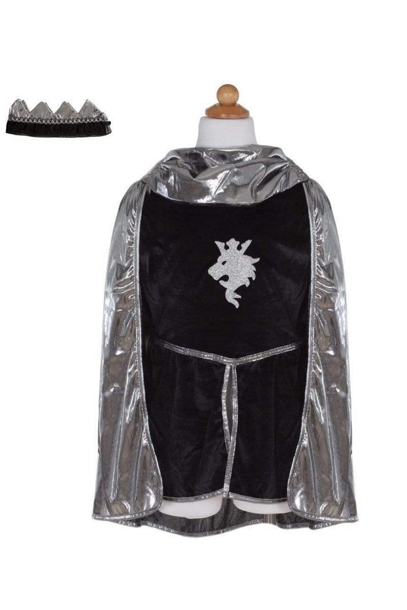 Silver Knight Set with Tunic, Cape and Crown by Great Pretenders