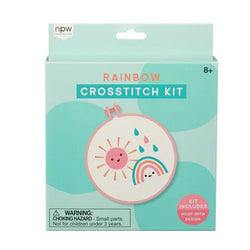 Happy Rainbow and Sunshine Cross Stitch Kit by The Bullish Store