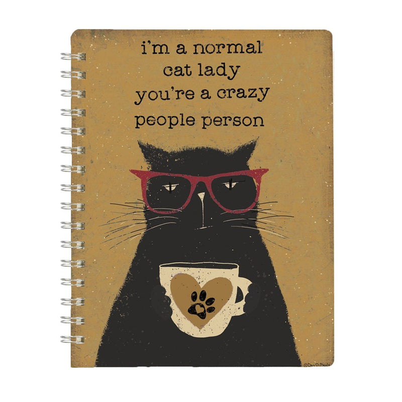 I'm A Normal Cat Lady, You're A Crazy People Person Spiral Notebook | Art on Both Sides | 5.75" x 7.5" | 120 Lined Pages by The Bullish Store