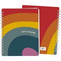 Love Is Kind Spiral Notebook | Rainbow Pride | 5.75" x 7.50"  | 120 Lined Pages by The Bullish Store