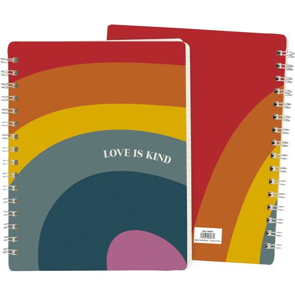 Love Is Kind Spiral Notebook | Rainbow Pride | 5.75" x 7.50"  | 120 Lined Pages by The Bullish Store