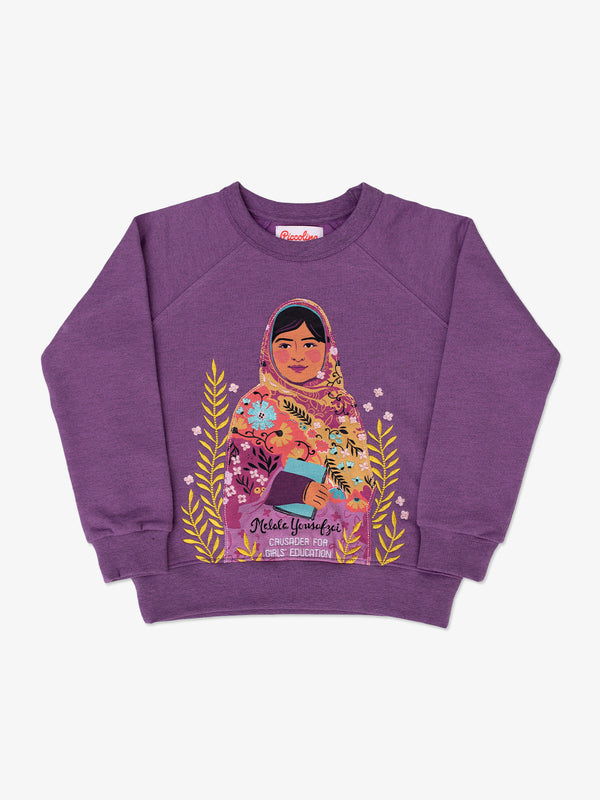 Malala Yousafzai Embroidered Trailblazer Sweatshirt by Piccolina
