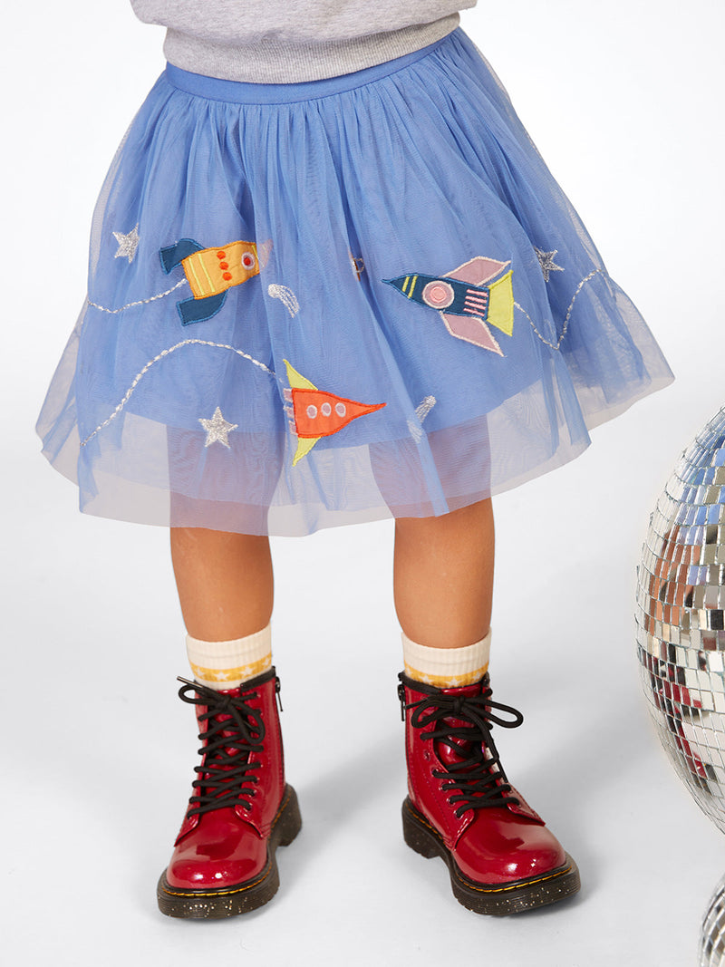 Tulle Appliqué Skirt - Space Exploration by Piccolina