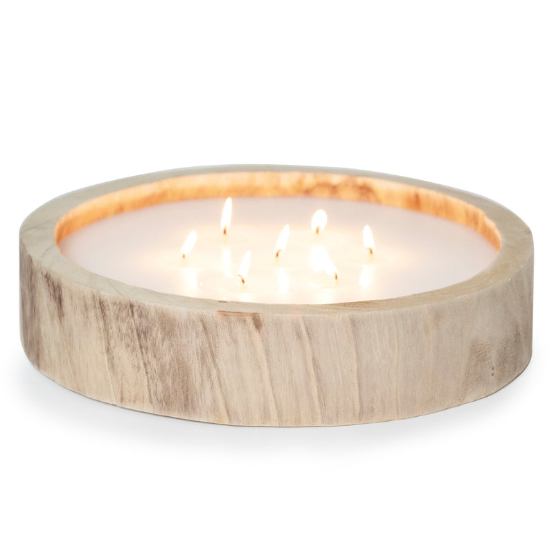 Paulownia Circular Wood Candle by Andaluca Home