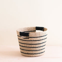 Black + Natural Striped Tapered Basket - Modern Baskets | LIKHÂ by LIKHÂ