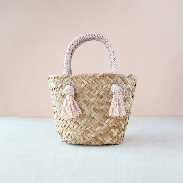 Dusty Rose Small Modern Woven Tote by LIKHÂ