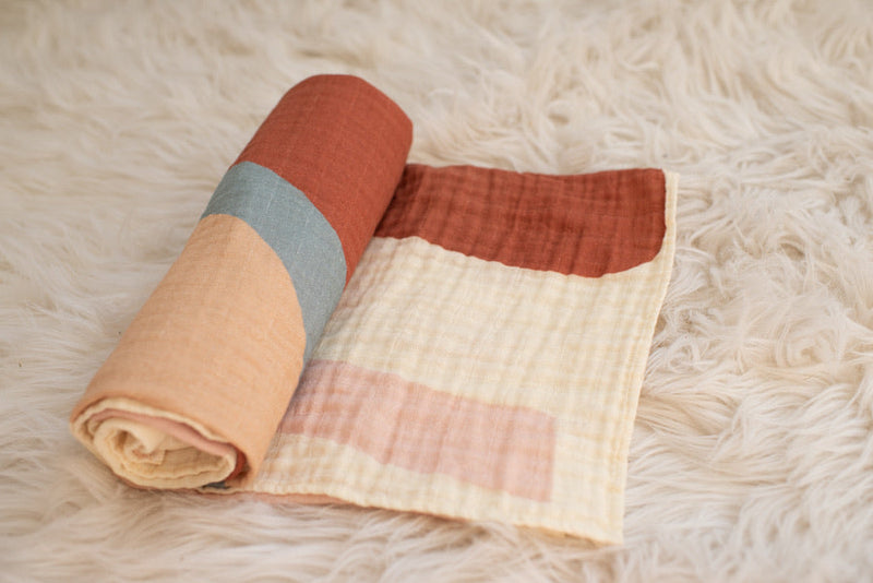 Over The Rainbow Organic Placed Swaddle by Bohemian Mama