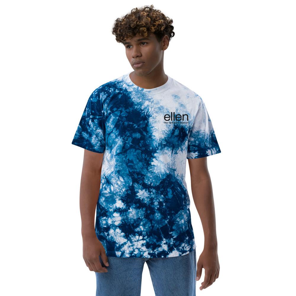 Tie Dye Oversized T Shirt Street Wear Drop Shoulder Crew Neck