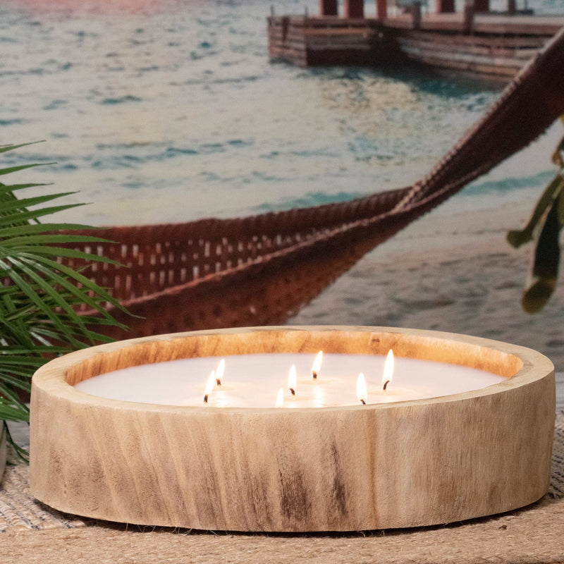 Paulownia Circular Wood Candle by Andaluca Home